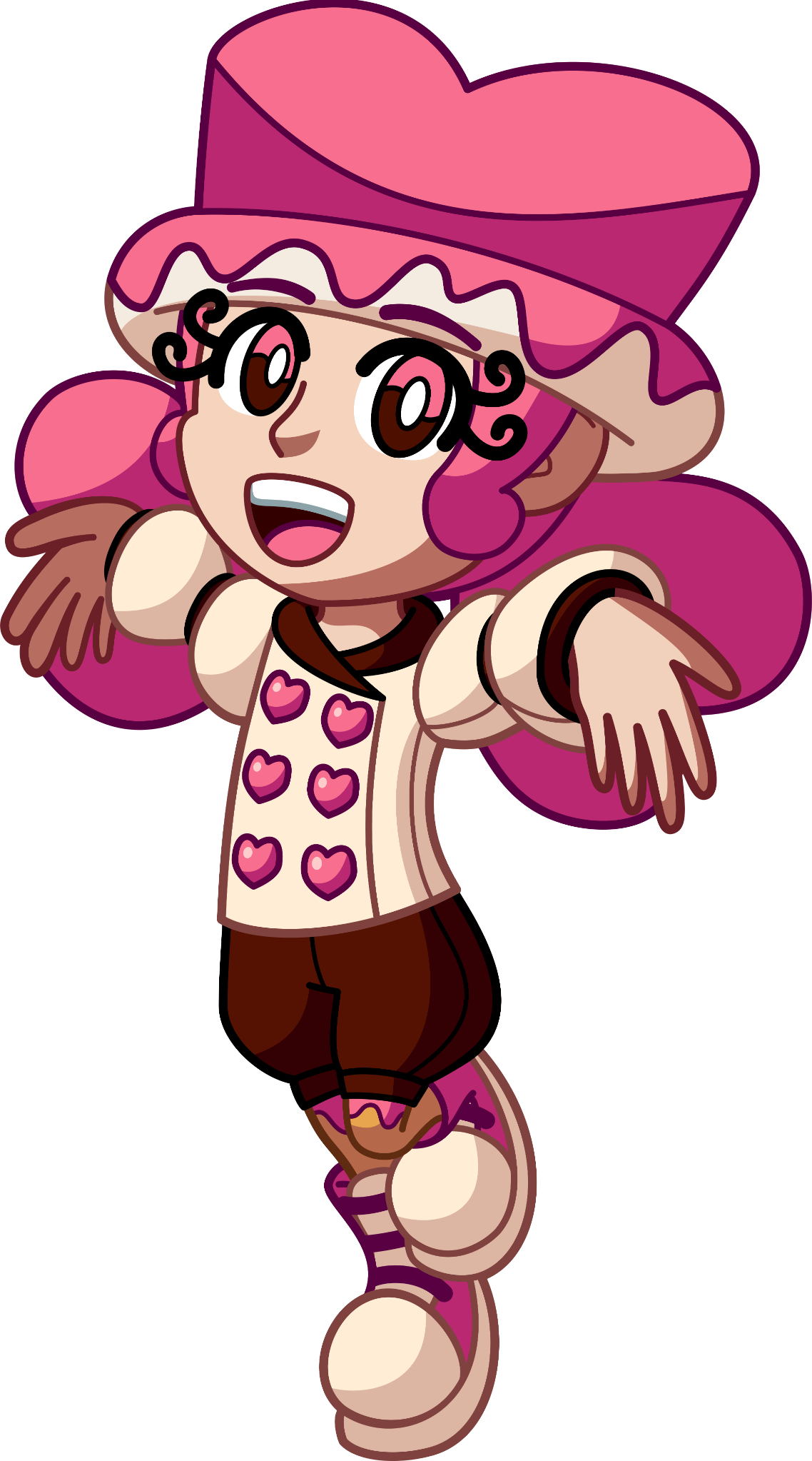 Regina Valentine jumping in joy.